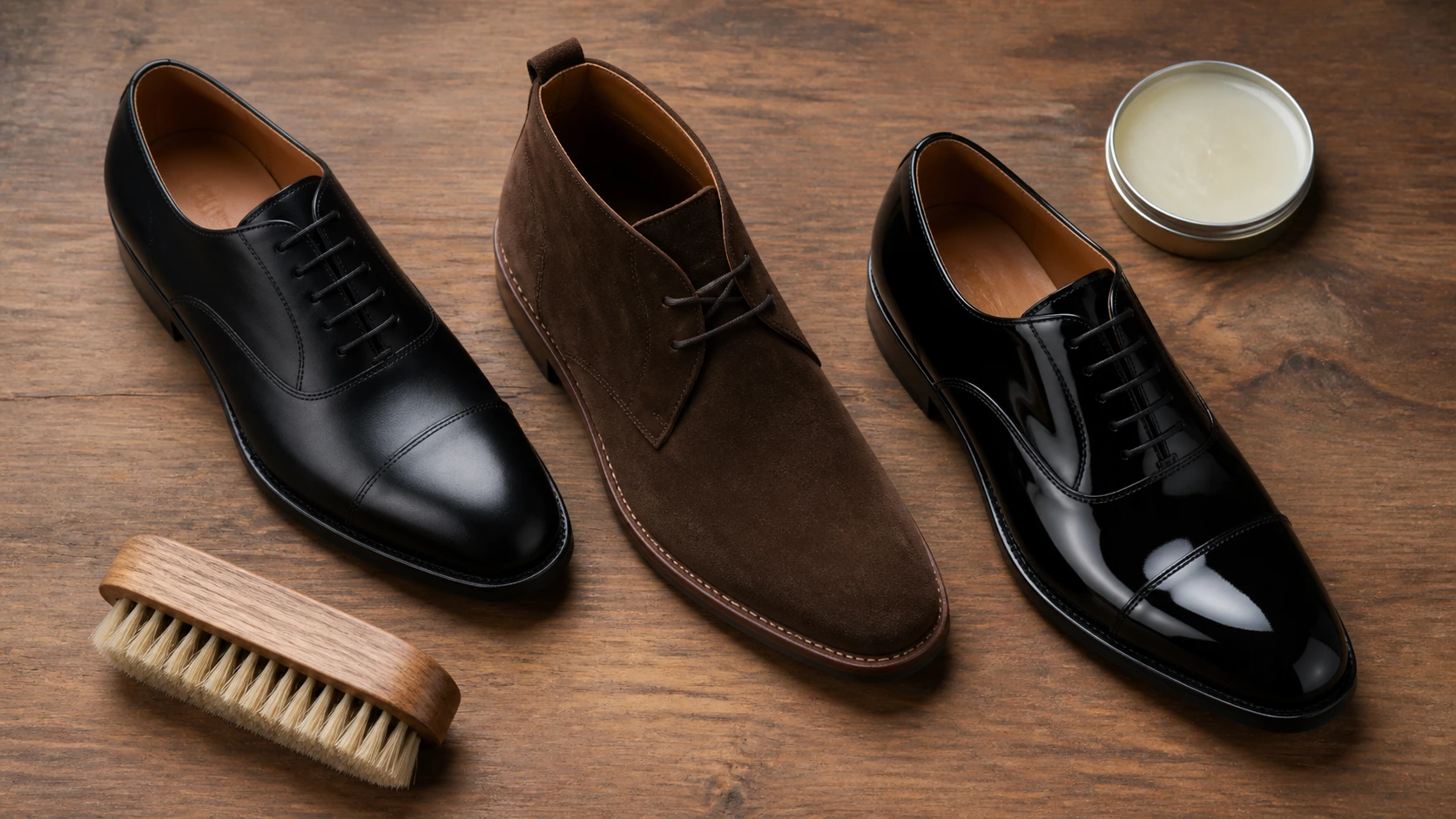 فني ShoeCare يُلمّع أحذية جلدية فاخرة يدويًا